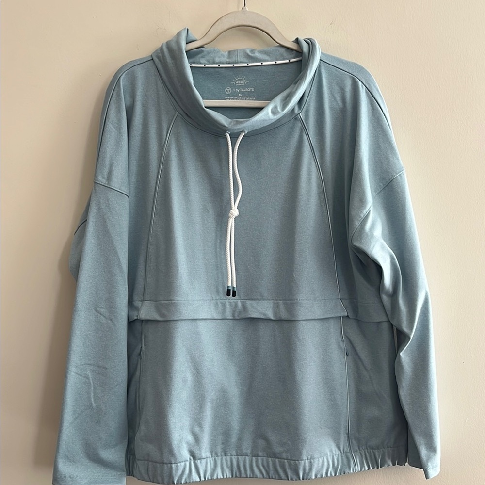 Talbots Sweatshirt Cowlneck UPF 50 Blue Casual Beach XL Activewear Athleisure‎
